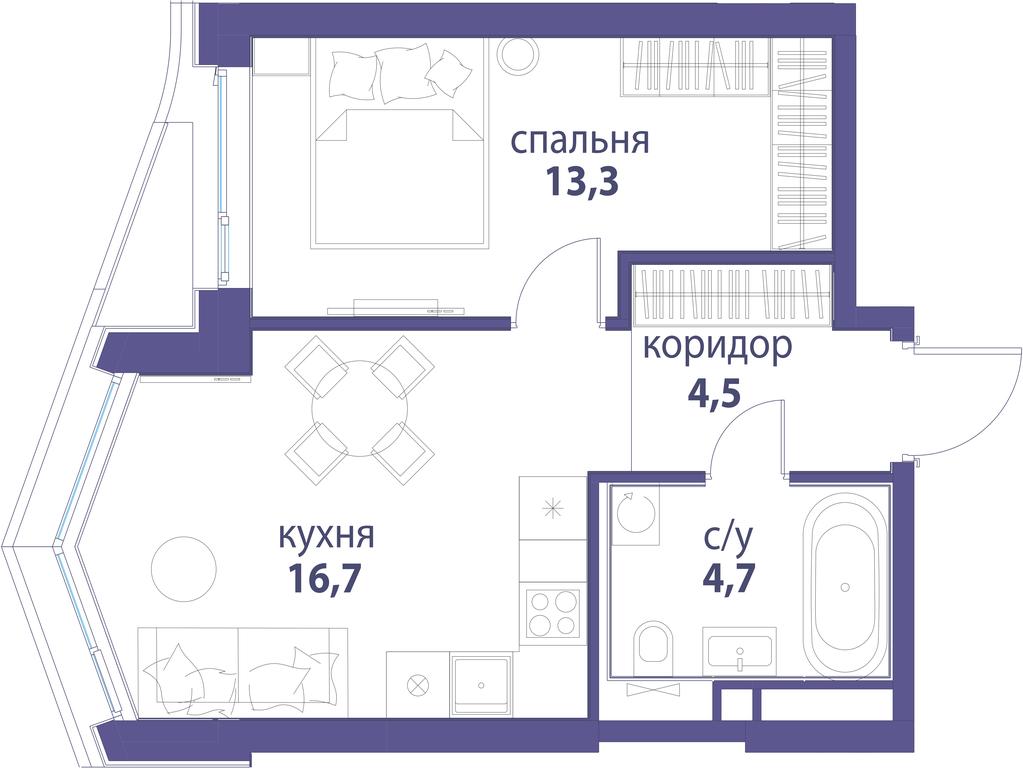 1-BD Apartment Sale, 39.2 sq. m. at Simvol, Nevelskogo Drive, 6к1, Moscow, Russia #1 1-BD Apartment Sale, 39.2 sq. m. at Simvol, Nevelskogo Drive, 6к1, Moscow, Russia #1