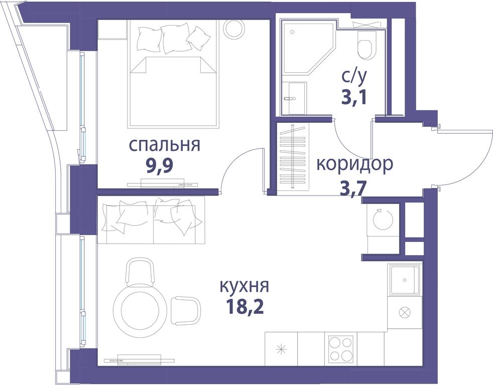 Продажа 1-комн. квартиры, 34,9 м² в ЖК «Символ», проезд Невельского, 6к1, Москва, Россия #1 Продажа 1-комн. квартиры, 34,9 м² в ЖК «Символ», проезд Невельского, 6к1, Москва, Россия #1