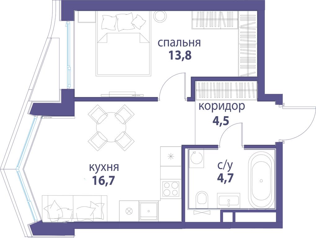1-BD Apartment Sale, 39.7 sq. m. at Simvol, Nevelskogo Drive, 6к1, Moscow, Russia #1 1-BD Apartment Sale, 39.7 sq. m. at Simvol, Nevelskogo Drive, 6к1, Moscow, Russia #1