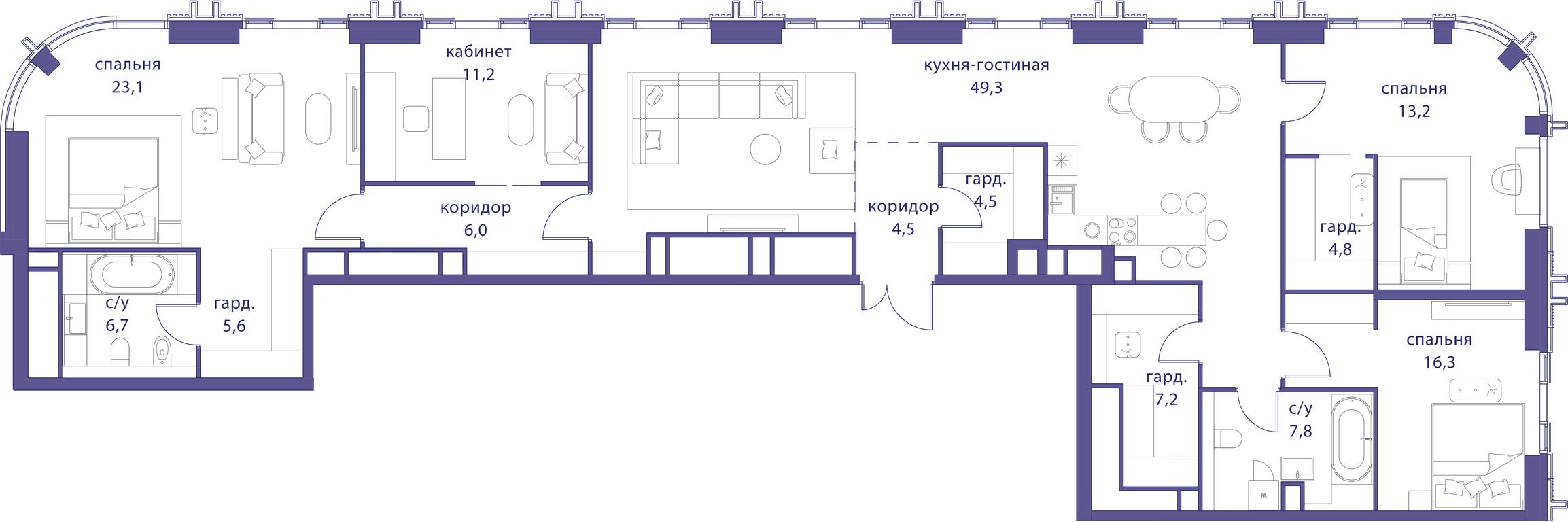 4-BD Apartment Sale, 181.5 sq. m. at Tatarskaya 35, Bolshaya Tatarskaya Street, Moscow, Russia #1