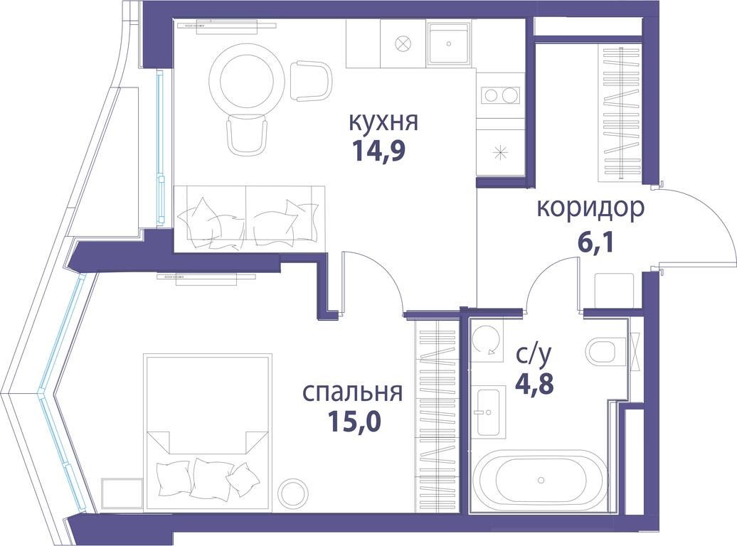 1-BD Apartment Sale, 40.8 sq. m. at Simvol, Nevelskogo Drive, 6к1, Moscow, Russia #1 1-BD Apartment Sale, 40.8 sq. m. at Simvol, Nevelskogo Drive, 6к1, Moscow, Russia #1