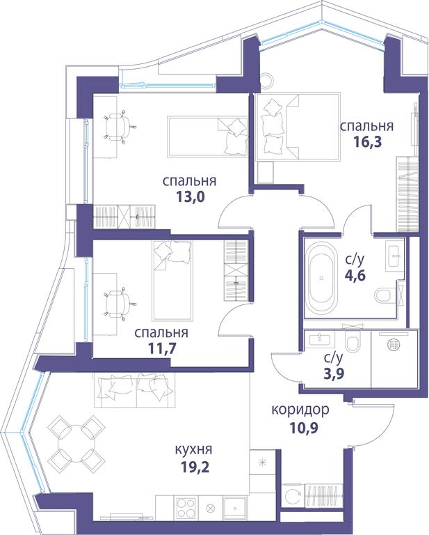 3-BD Apartment Sale, 79.6平方米 at Simvol, Nevelskogo Drive, 6к1, Moscow, Russia #1 3-BD Apartment Sale, 79.6平方米 at Simvol, Nevelskogo Drive, 6к1, Moscow, Russia #1