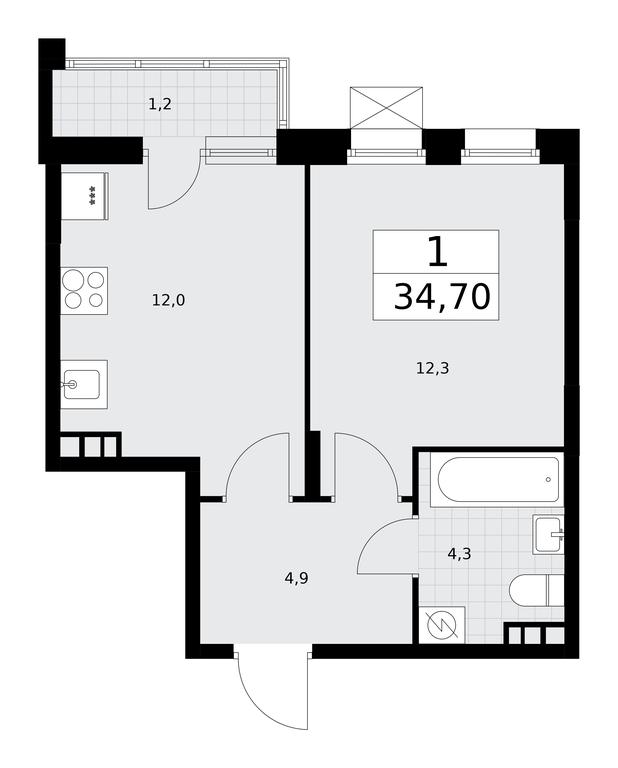 Apartment Sale, 34.6平方米 at Buninskie Kvartaly, Akademika Semyonova Street, 22, Moscow, Russia #1 Apartment Sale, 34.6平方米 at Buninskie Kvartaly, Akademika Semyonova Street, 22, Moscow, Russia #1