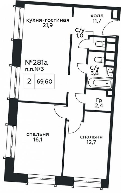 2-BD Apartment Sale, 69.6 sq. m. at Stremyannyj 2, Stremyanniy Lane, 2, Moscow, Russia #1 2-BD Apartment Sale, 69.6 sq. m. at Stremyannyj 2, Stremyanniy Lane, 2, Moscow, Russia #1