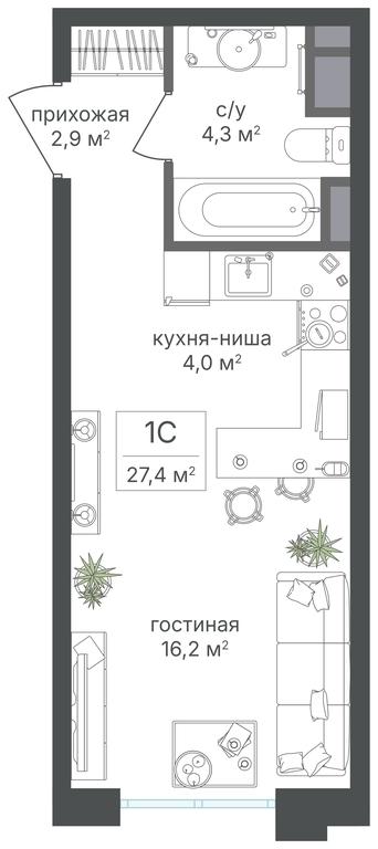 Apartment Sale, 27.4 sq. m. at Mikhalkovskiy, Mikhalkovskaya Street, 48, Moscow, Russia #1 Apartment Sale, 27.4 sq. m. at Mikhalkovskiy, Mikhalkovskaya Street, 48, Moscow, Russia #1