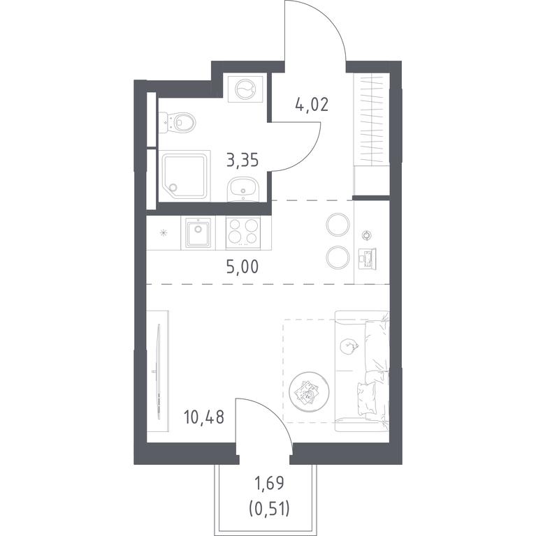 Apartment Sale, 23.36 sq. m. at Kosmicheskiy kvartal, M.K. Tikhonravova Street, Yubileyniy Microdistrict, Korolyov, Moscow Region, Russia #2 Apartment Sale, 23.36 sq. m. at Kosmicheskiy kvartal, M.K. Tikhonravova Street, Yubileyniy Microdistrict, Korolyov, Moscow Region, Russia #2