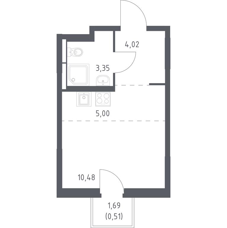 Apartment Sale, 23.36 sq. m. at Kosmicheskiy kvartal, M.K. Tikhonravova Street, Yubileyniy Microdistrict, Korolyov, Moscow Region, Russia #1 Apartment Sale, 23.36 sq. m. at Kosmicheskiy kvartal, M.K. Tikhonravova Street, Yubileyniy Microdistrict, Korolyov, Moscow Region, Russia #1