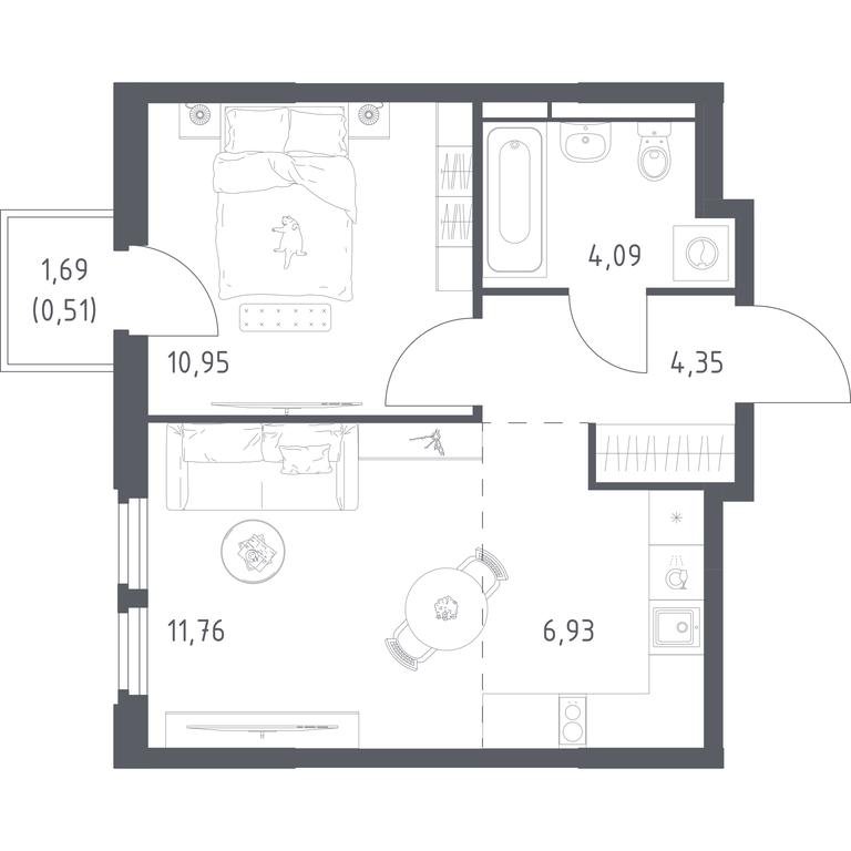 Apartment Sale, 38.59 sq. m. at Kosmicheskiy kvartal, M.K. Tikhonravova Street, Yubileyniy Microdistrict, Korolyov, Moscow Region, Russia #2 Apartment Sale, 38.59 sq. m. at Kosmicheskiy kvartal, M.K. Tikhonravova Street, Yubileyniy Microdistrict, Korolyov, Moscow Region, Russia #2