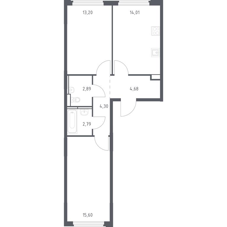 1-BD Apartment Sale, 57.47 sq. m. at Kosmicheskiy kvartal, M.K. Tikhonravova Street, Yubileyniy Microdistrict, Korolyov, Moscow Region, Russia #1 1-BD Apartment Sale, 57.47 sq. m. at Kosmicheskiy kvartal, M.K. Tikhonravova Street, Yubileyniy Microdistrict, Korolyov, Moscow Region, Russia #1