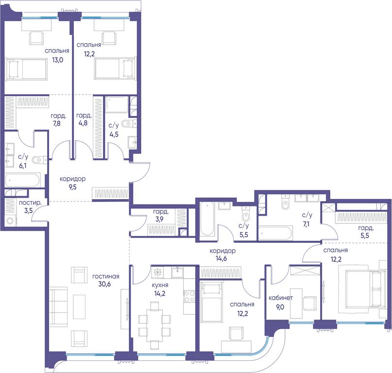 6-BD Apartment Sale, 176.3 sq. m. at Ostrov, Nizhnye Mnyovniki Street, 37Ас4, Moscow, Russia #1 6-BD Apartment Sale, 176.3 sq. m. at Ostrov, Nizhnye Mnyovniki Street, 37Ас4, Moscow, Russia #1