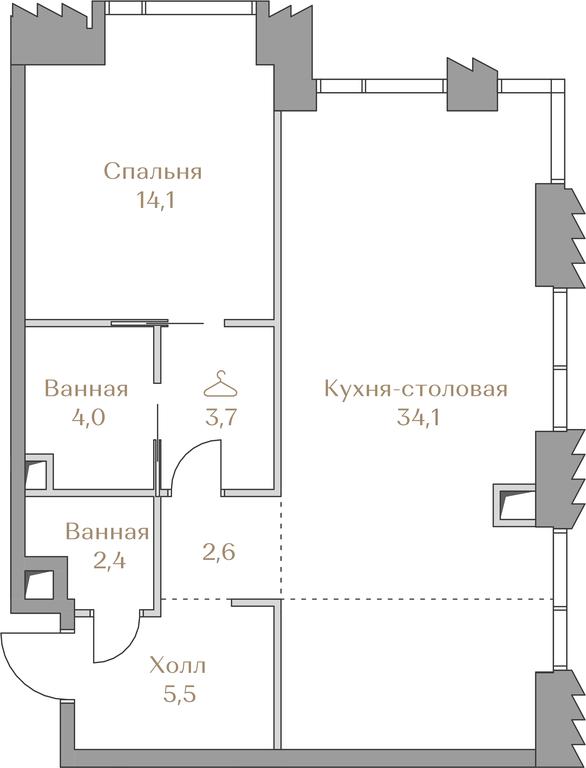 1-BD Apartment Sale, 66.4 sq. m. at Luzhniki Collection, Luzhnetskaya Embankment, 2/4с17, Moscow, Russia #2 1-BD Apartment Sale, 66.4 sq. m. at Luzhniki Collection, Luzhnetskaya Embankment, 2/4с17, Moscow, Russia #2