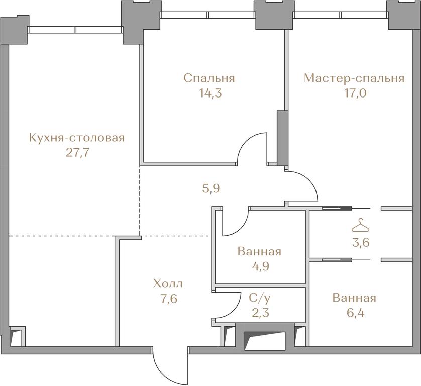 2-BD Apartment Sale, 89.7 sq. m. at Luzhniki Collection, Luzhnetskaya Embankment, 2/4с17, Moscow, Russia #2 2-BD Apartment Sale, 89.7 sq. m. at Luzhniki Collection, Luzhnetskaya Embankment, 2/4с17, Moscow, Russia #2