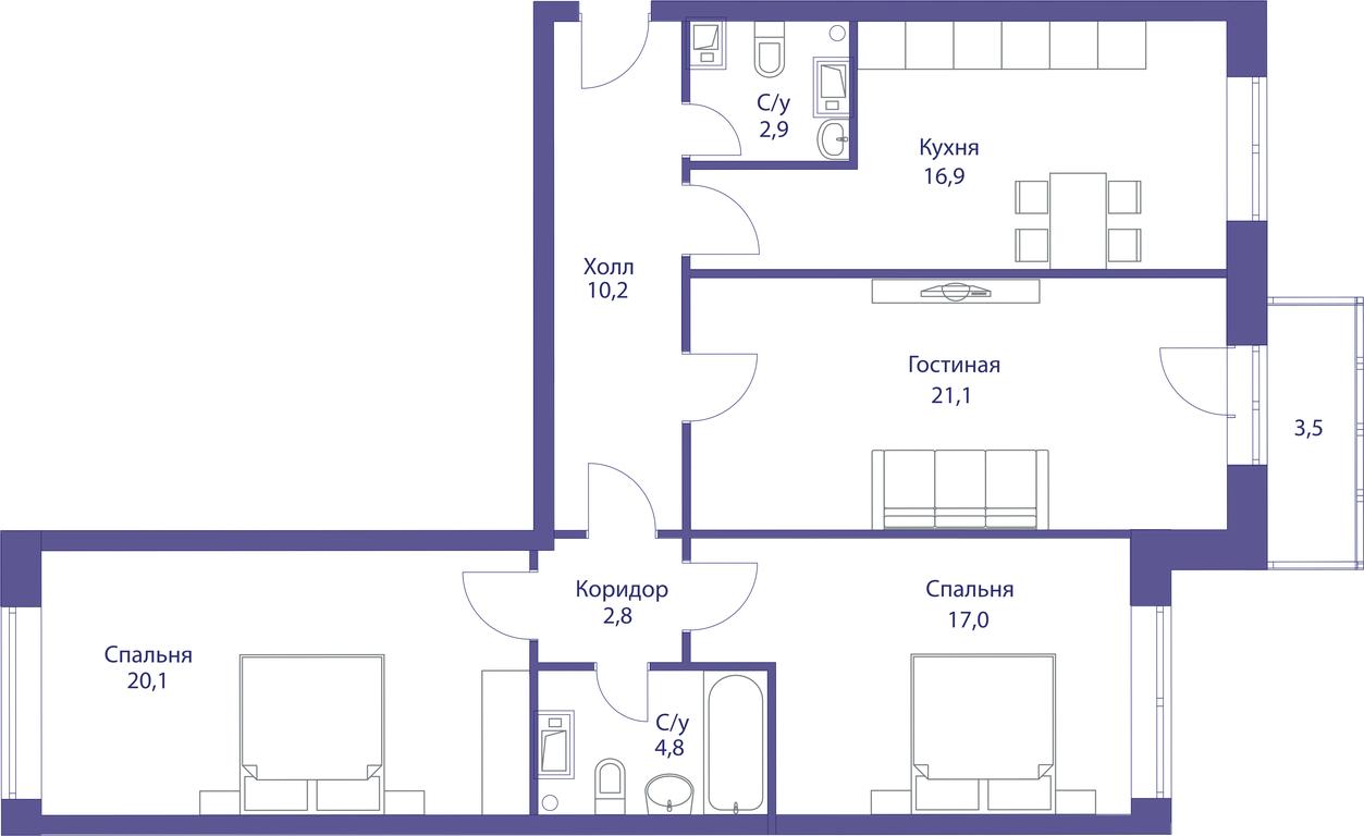 3-BD Apartment Sale, 99.4平方米 at Serdtse Stolitsy, Shelepikhinskaya Embankment, 34, Moscow, Russia #1 3-BD Apartment Sale, 99.4平方米 at Serdtse Stolitsy, Shelepikhinskaya Embankment, 34, Moscow, Russia #1