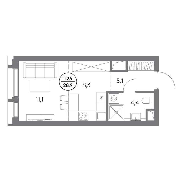 1-BD Apartment Sale, 28.9 sq. m. at Dom56, Fridrikha Engelsa Street, 56с1, Moscow, Russia #1 1-BD Apartment Sale, 28.9 sq. m. at Dom56, Fridrikha Engelsa Street, 56с1, Moscow, Russia #1
