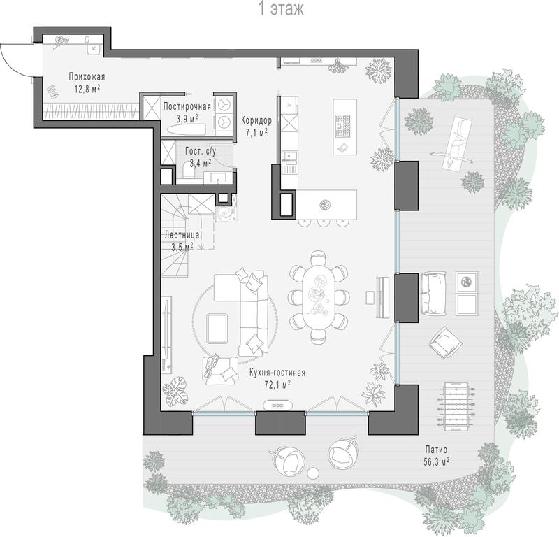 2-BD Apartment Sale, 193.3 sq. m. at Frunzenskaya naberezhnaya, Frunzenskaya Embankment, 30, Moscow, Russia #1