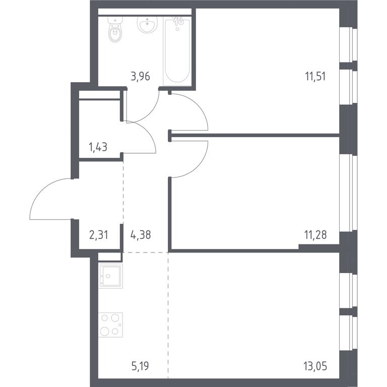 1-BD Apartment Sale, 53.11平方米 at Kvartal Aviatorov, ulitsa Koldunova, Aviatorov Microdistrict, Balashikha, Moscow Region, Russia #1 1-BD Apartment Sale, 53.11平方米 at Kvartal Aviatorov, ulitsa Koldunova, Aviatorov Microdistrict, Balashikha, Moscow Region, Russia #1