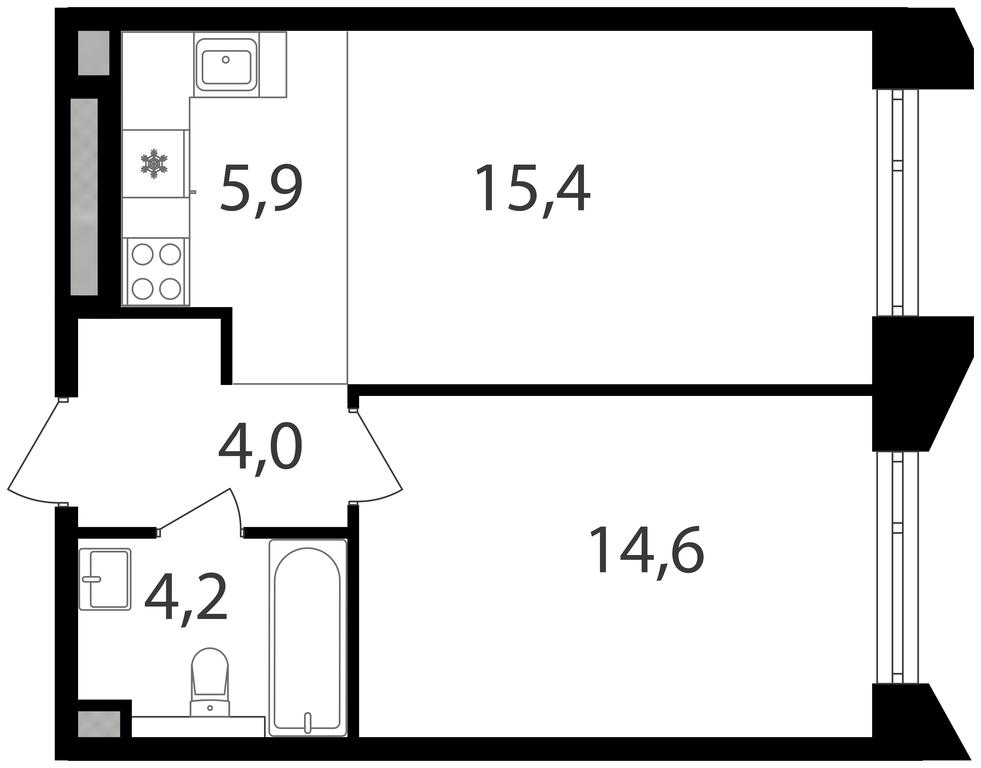 1-BD Apartment Sale, 44.1平方米 at Petrovskiy Park II, Stary Petrovsko-Razumovsky Drive, 1/23, Moscow, Russia #1 1-BD Apartment Sale, 44.1平方米 at Petrovskiy Park II, Stary Petrovsko-Razumovsky Drive, 1/23, Moscow, Russia #1