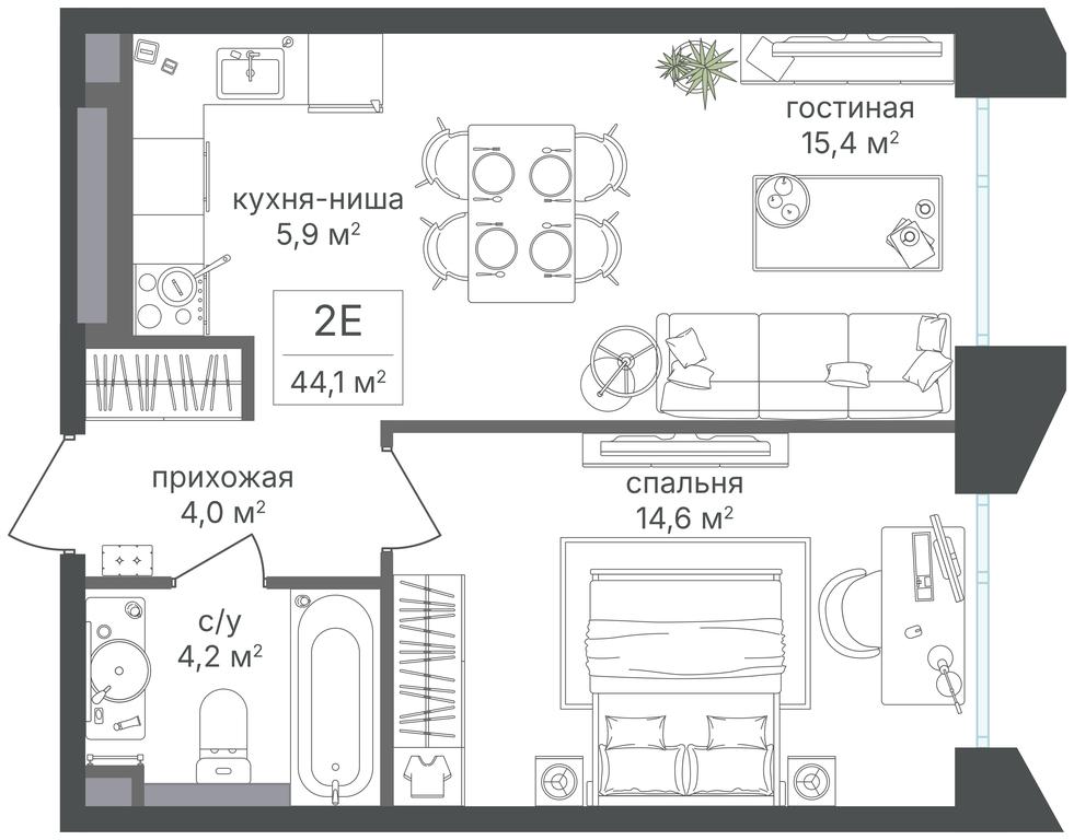 1-BD Apartment Sale, 44.1平方米 at Petrovskiy Park II, Stary Petrovsko-Razumovsky Drive, 1/23, Moscow, Russia #2 1-BD Apartment Sale, 44.1平方米 at Petrovskiy Park II, Stary Petrovsko-Razumovsky Drive, 1/23, Moscow, Russia #2