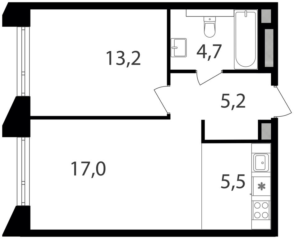1-BD Apartment Sale, 45.6 sq. m. at Petrovskiy Park II, Stary Petrovsko-Razumovsky Drive, 1/23, Moscow, Russia #1