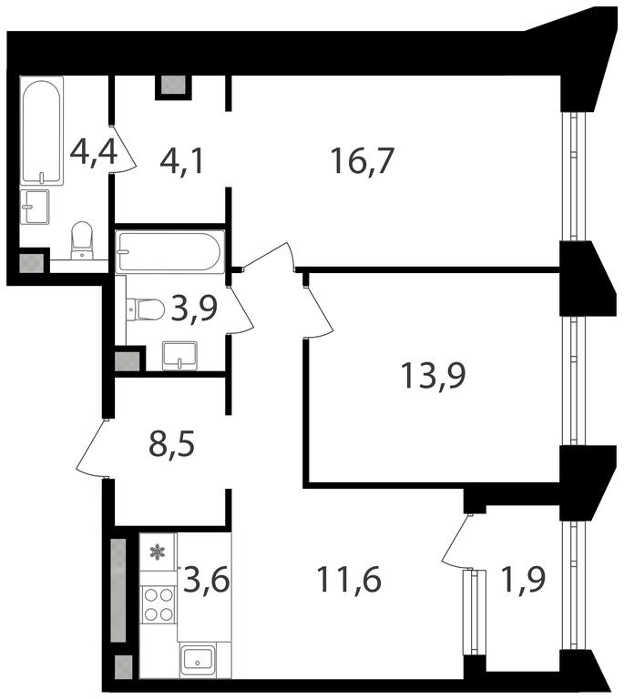 2-BD Apartment Sale, 68.6平方米 at Petrovskiy Park II, Stary Petrovsko-Razumovsky Drive, 1/23, Moscow, Russia #1 2-BD Apartment Sale, 68.6平方米 at Petrovskiy Park II, Stary Petrovsko-Razumovsky Drive, 1/23, Moscow, Russia #1