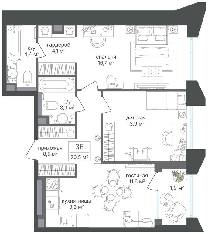 2-BD Apartment Sale, 68.6平方米 at Petrovskiy Park II, Stary Petrovsko-Razumovsky Drive, 1/23, Moscow, Russia #2 2-BD Apartment Sale, 68.6平方米 at Petrovskiy Park II, Stary Petrovsko-Razumovsky Drive, 1/23, Moscow, Russia #2