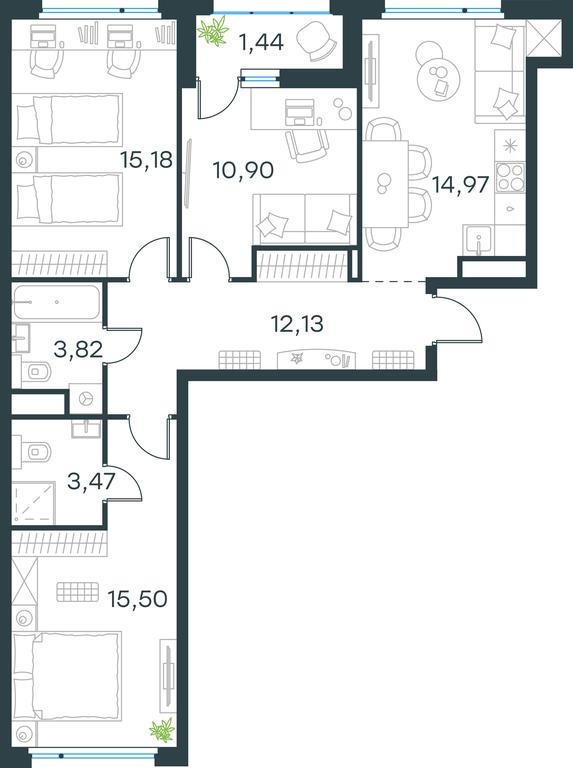 Продажа 2-комн. квартиры, 76,7 м² в ЖК «Город «В лесу»», жилой комплекс Город в Лесу, посёлок Отрадное, городской округ Красногорск, Московская область, Россия #1