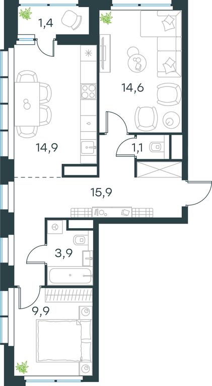 1-BD Apartment Sale, 61.7 sq. m. at Gorod V lesu, Gorod V Lesu Residential Complex, Village of Otradnoye, Krasnogorsk Urban District, Moscow Region, Russia #2 1-BD Apartment Sale, 61.7 sq. m. at Gorod V lesu, Gorod V Lesu Residential Complex, Village of Otradnoye, Krasnogorsk Urban District, Moscow Region, Russia #2