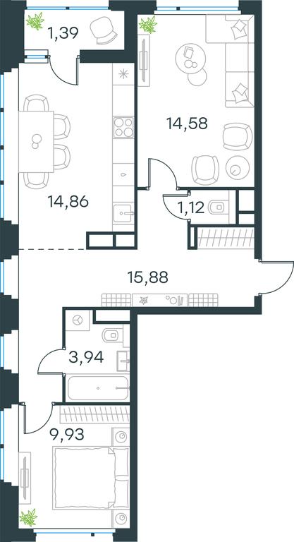 1-BD Apartment Sale, 61.7 sq. m. at Gorod V lesu, Gorod V Lesu Residential Complex, Village of Otradnoye, Krasnogorsk Urban District, Moscow Region, Russia #1 1-BD Apartment Sale, 61.7 sq. m. at Gorod V lesu, Gorod V Lesu Residential Complex, Village of Otradnoye, Krasnogorsk Urban District, Moscow Region, Russia #1