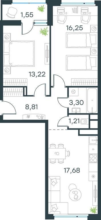 1-BD Apartment Sale, 61.7 sq. m. at Gorod V lesu, Gorod V Lesu Residential Complex, Village of Otradnoye, Krasnogorsk Urban District, Moscow Region, Russia #1 1-BD Apartment Sale, 61.7 sq. m. at Gorod V lesu, Gorod V Lesu Residential Complex, Village of Otradnoye, Krasnogorsk Urban District, Moscow Region, Russia #1
