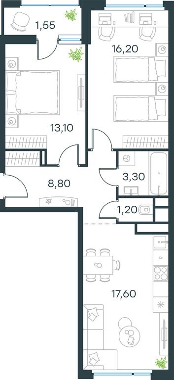 1-BD Apartment Sale, 61.7 sq. m. at Gorod V lesu, Gorod V Lesu Residential Complex, Village of Otradnoye, Krasnogorsk Urban District, Moscow Region, Russia #2 1-BD Apartment Sale, 61.7 sq. m. at Gorod V lesu, Gorod V Lesu Residential Complex, Village of Otradnoye, Krasnogorsk Urban District, Moscow Region, Russia #2