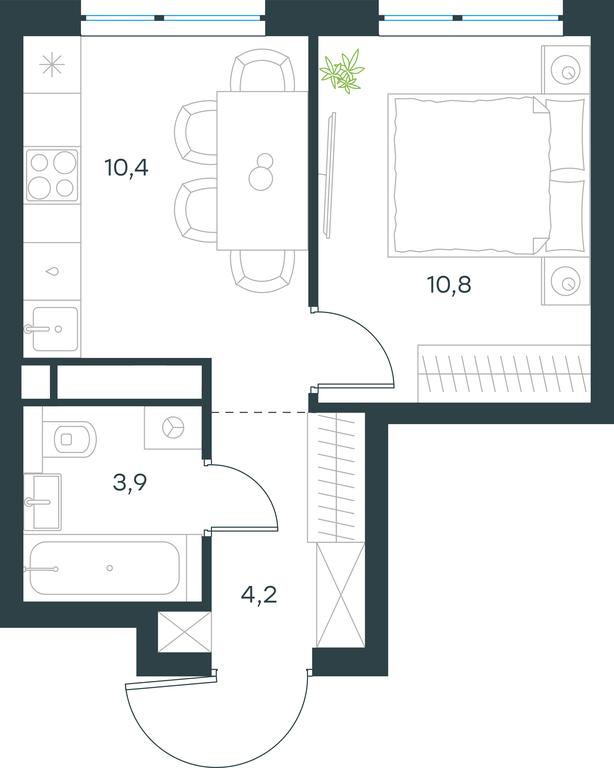 Apartment Sale, 29.3 sq. m. at Level Michurinskiy, Озёрная улица, вл1, Москва, Россия #1 Apartment Sale, 29.3 sq. m. at Level Michurinskiy, Озёрная улица, вл1, Москва, Россия #1