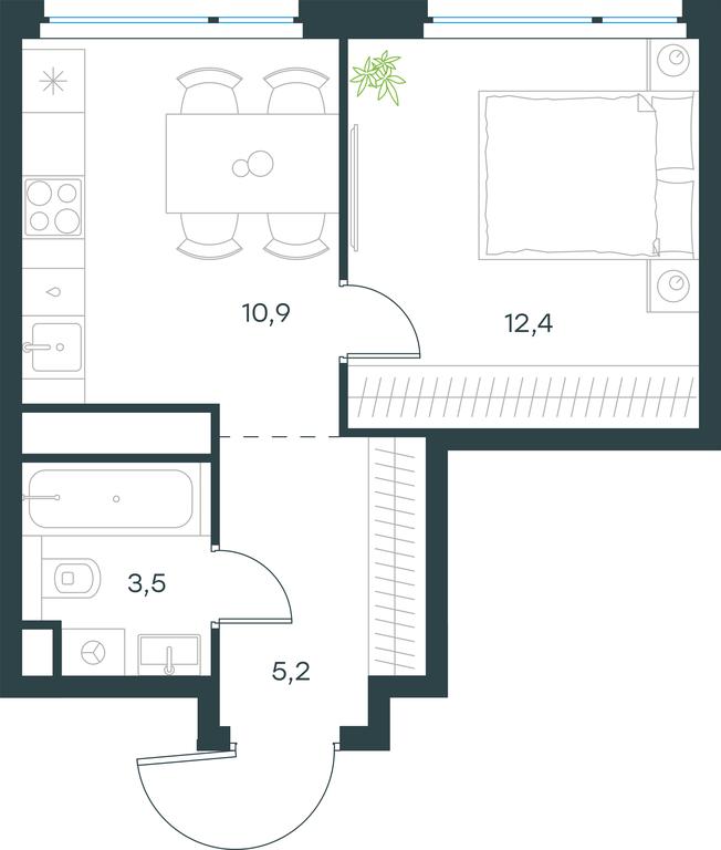 Apartment Sale, 32 sq. m. at Level Michurinskiy, Озёрная улица, вл1, Москва, Россия #1