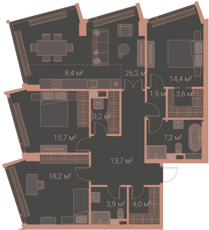 3-BD Apartment Sale, 123.2 sq. m. at High Life, Letnikovskaya Street, 11/10с1, Moscow, Russia #1