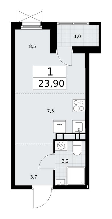 Apartment Sale, 23.8平方米 at Buninskie Kvartaly, Akademika Semyonova Street, 22, Moscow, Russia #2 Apartment Sale, 23.8平方米 at Buninskie Kvartaly, Akademika Semyonova Street, 22, Moscow, Russia #2