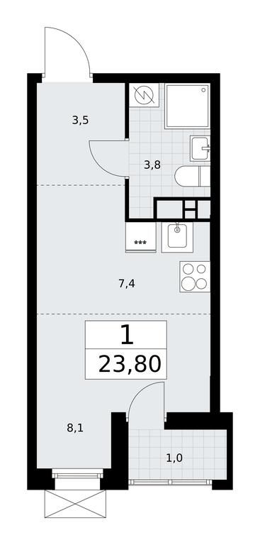 Apartment Sale, 23.7 sq. m. at Buninskie Kvartaly, Akademika Semyonova Street, 22, Moscow, Russia #1 Apartment Sale, 23.7 sq. m. at Buninskie Kvartaly, Akademika Semyonova Street, 22, Moscow, Russia #1