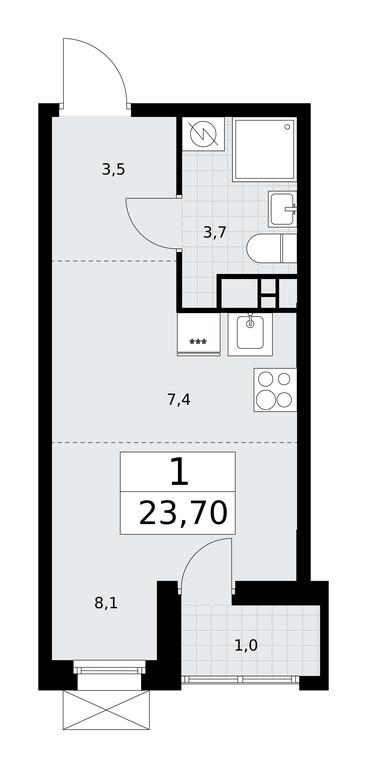 Apartment Sale, 23.7平方米 at Buninskie Kvartaly, Akademika Semyonova Street, 22, Moscow, Russia #2 Apartment Sale, 23.7平方米 at Buninskie Kvartaly, Akademika Semyonova Street, 22, Moscow, Russia #2