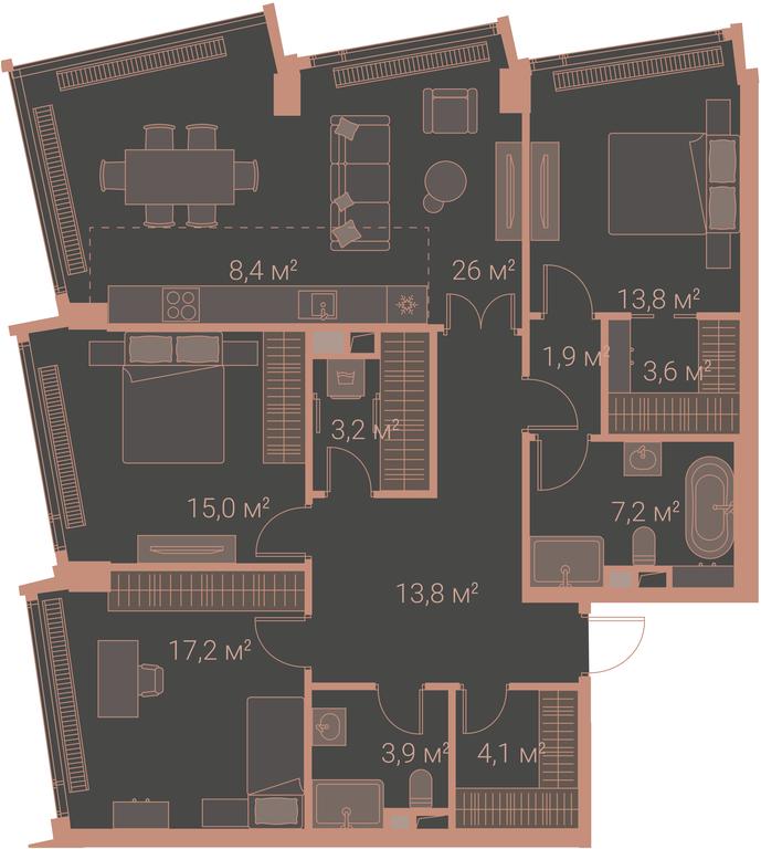 3-BD Apartment Sale, 121.6 sq. m. at High Life, Letnikovskaya Street, 11/10с1, Moscow, Russia #1 3-BD Apartment Sale, 121.6 sq. m. at High Life, Letnikovskaya Street, 11/10с1, Moscow, Russia #1