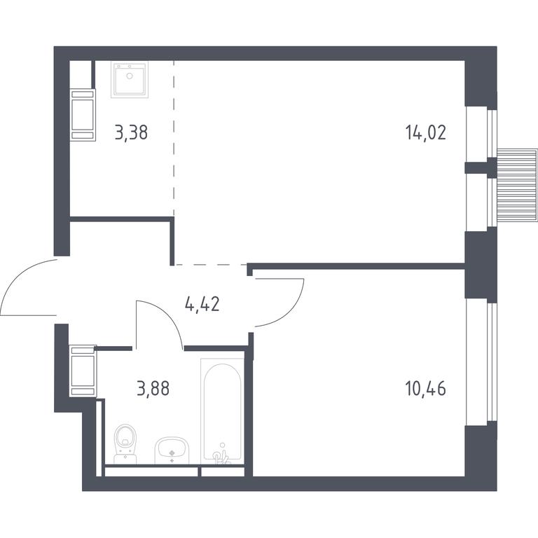 Apartment Sale, 36.16 sq. m. at Bolshoe Putilkovo, Prostornaya ulitsa, 1, Putilkovo Village, Krasnogorsk City District, Moscow Region, Russia #1
