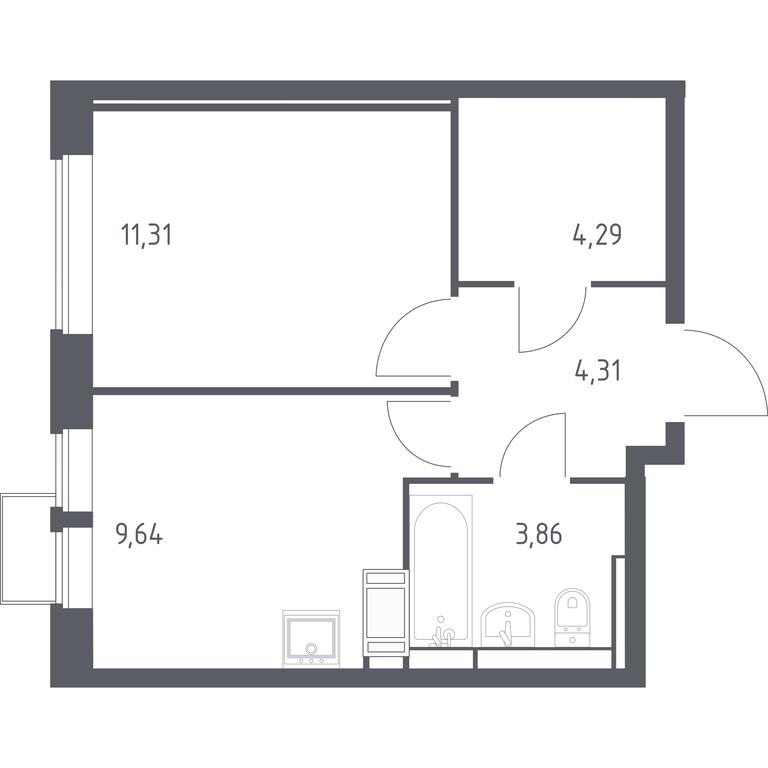 Apartment Sale, 33.41 sq. m. at Bolshoe Putilkovo, Prostornaya ulitsa, 1, Putilkovo Village, Krasnogorsk City District, Moscow Region, Russia #1