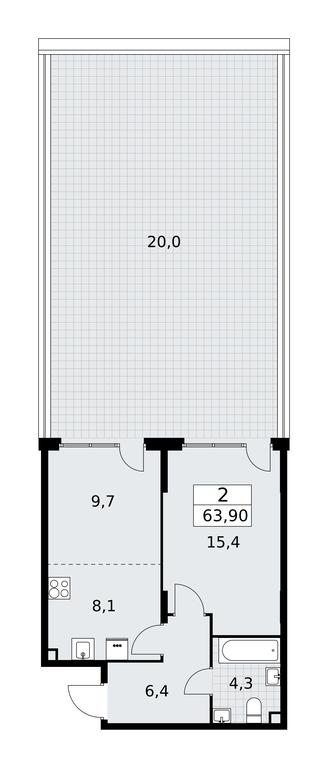 1-BD Apartment Sale, 63.9 sq. m. at Buninskie Kvartaly, Akademika Semyonova Street, 22, Moscow, Russia #1 1-BD Apartment Sale, 63.9 sq. m. at Buninskie Kvartaly, Akademika Semyonova Street, 22, Moscow, Russia #1