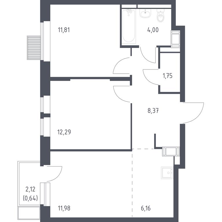 1-BD Apartment Sale, 57 sq. m. at Bolshoe Putilkovo, Prostornaya ulitsa, 1, Putilkovo Village, Krasnogorsk City District, Moscow Region, Russia #1