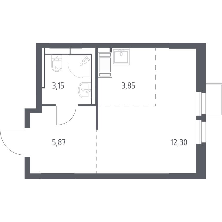 Apartment Sale, 25.17 sq. m. at Bolshoe Putilkovo, Prostornaya ulitsa, 1, Putilkovo Village, Krasnogorsk City District, Moscow Region, Russia #1