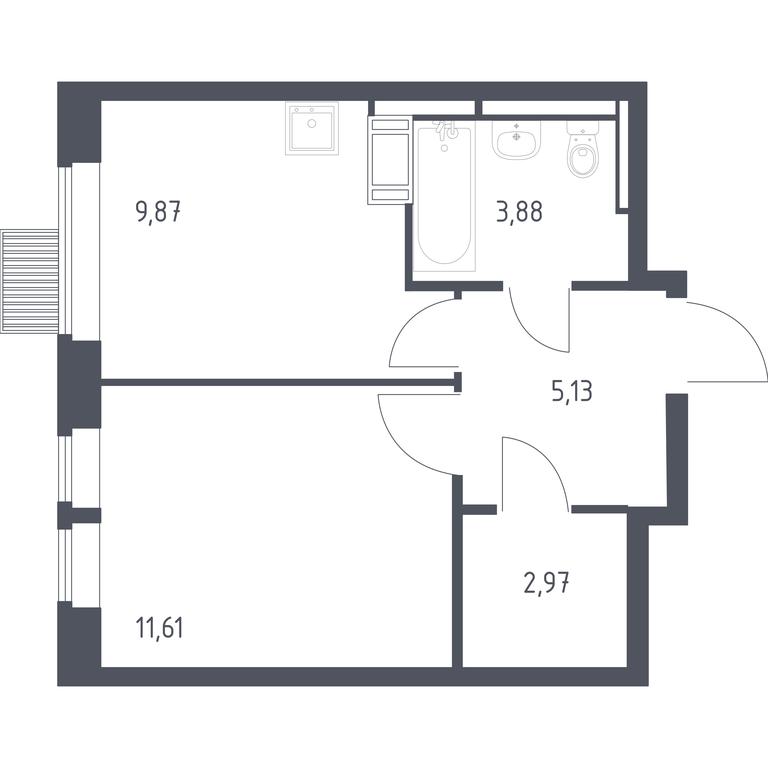 Apartment Sale, 33.46 sq. m. at Bolshoe Putilkovo, Prostornaya ulitsa, 1, Putilkovo Village, Krasnogorsk City District, Moscow Region, Russia #1