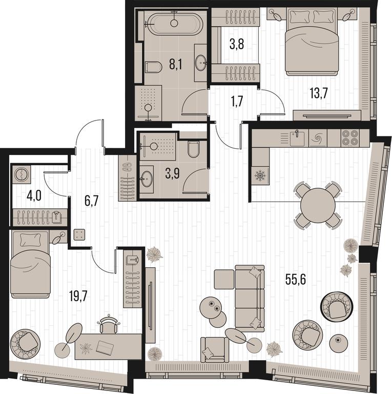 Продажа 2-комн. квартиры, 117,8 м² в ЖК «Хай Лайф (High Life)», Летниковская улица, 11/10с1, Москва, Россия #2