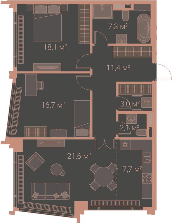 2-BD Apartment Sale, 92.5平方米 at High Life, Letnikovskaya Street, 11/10с1, Moscow, Russia #1 2-BD Apartment Sale, 92.5平方米 at High Life, Letnikovskaya Street, 11/10с1, Moscow, Russia #1