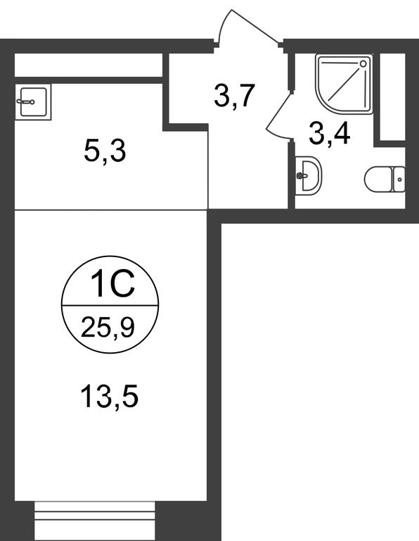 Apartment Sale, 25.9平方米 at Pervyi Moskovskiy, ulitsa Bianki, 1, Moskovskiy, Moscow, Russia #1 Apartment Sale, 25.9平方米 at Pervyi Moskovskiy, ulitsa Bianki, 1, Moskovskiy, Moscow, Russia #1