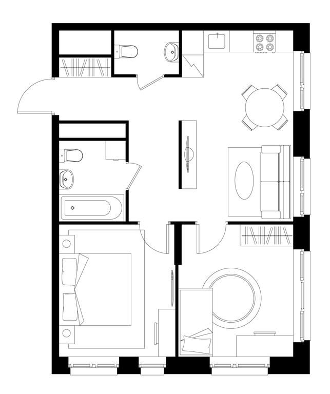 2-BD Apartment Sale, 54.9 sq. m. at Pervyi Moskovskiy, ulitsa Bianki, 1, Moskovskiy, Moscow, Russia #1