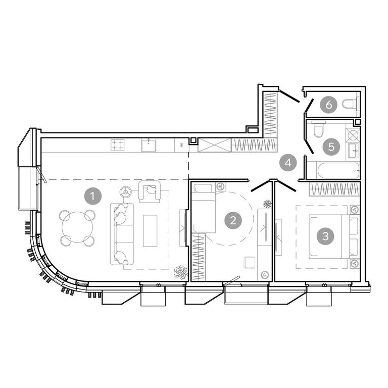2-BD Apartment Sale, 80.2 sq. m. at UNO.Sokolinaya Gora, 8th Sokolinoy Gory Street, 26, Moscow, Russia #2 2-BD Apartment Sale, 80.2 sq. m. at UNO.Sokolinaya Gora, 8th Sokolinoy Gory Street, 26, Moscow, Russia #2
