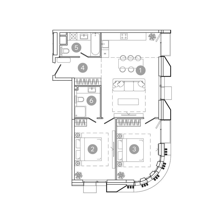 2-BD Apartment Sale, 76.6 sq. m. at UNO.Sokolinaya Gora, 8th Sokolinoy Gory Street, 26, Moscow, Russia #2 2-BD Apartment Sale, 76.6 sq. m. at UNO.Sokolinaya Gora, 8th Sokolinoy Gory Street, 26, Moscow, Russia #2