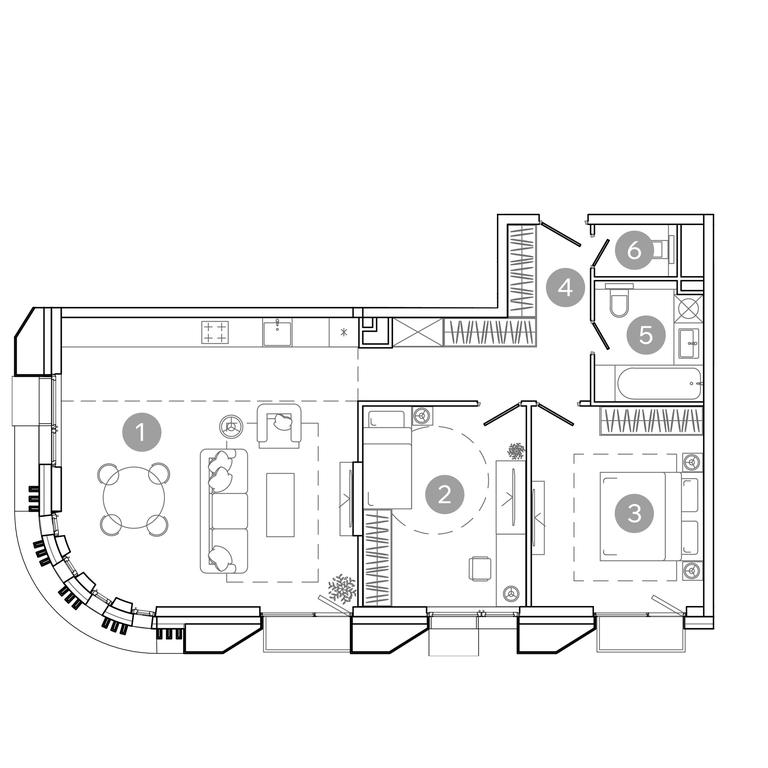 2-BD Apartment Sale, 80.2 sq. m. at UNO.Sokolinaya Gora, 8th Sokolinoy Gory Street, 26, Moscow, Russia #2 2-BD Apartment Sale, 80.2 sq. m. at UNO.Sokolinaya Gora, 8th Sokolinoy Gory Street, 26, Moscow, Russia #2